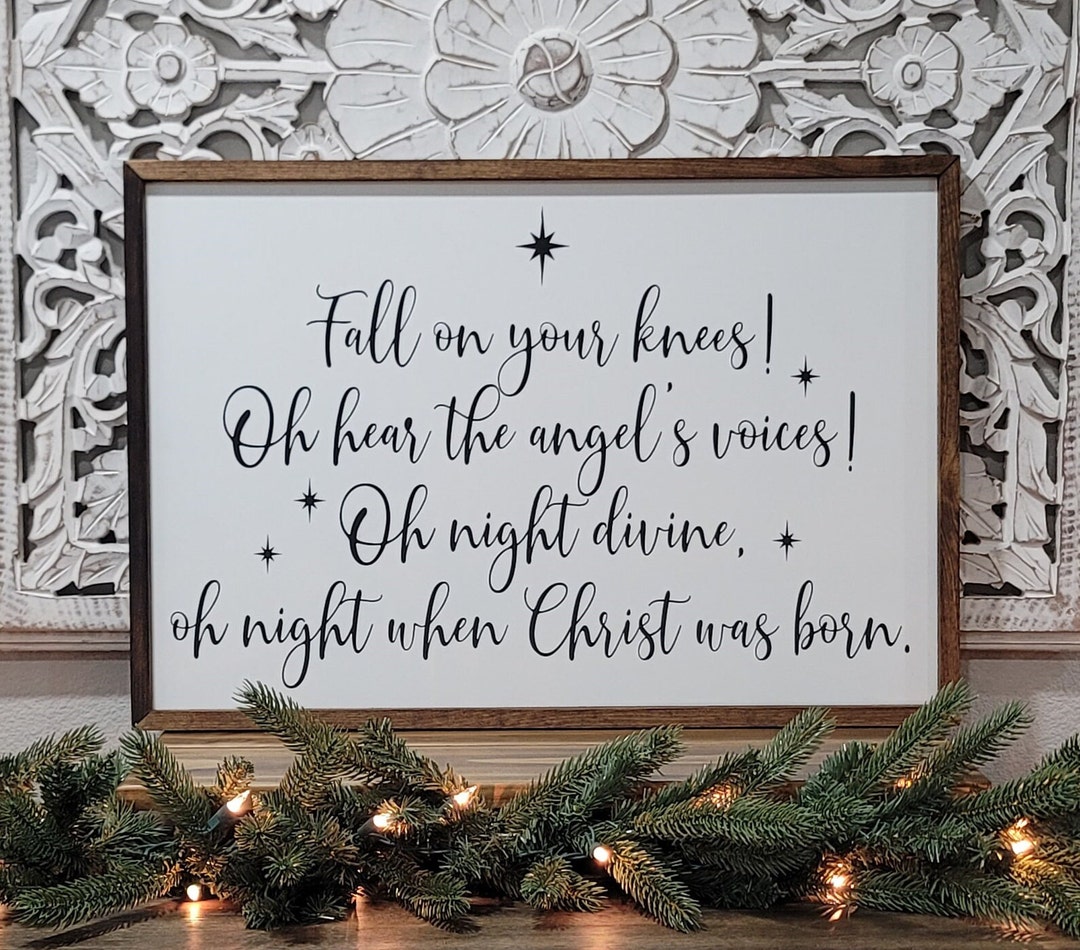 Oh Night Divine Wood Sign, Oh Holy Night Wood Sign, Christmas Decor ...