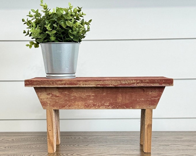 Mini Bench Riser Rustic Wood Bench, Small Wood Bench, Barn Wood Bench, Barn Wood Riser ...