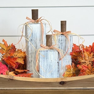 Wood Pumpkins, 4x4 Pumpkins, Wood Pumpkin Set, Fall Porch Decor, Rustic Wood Pumpkins, Block Pumpkins, Fall Decor, Pumpkin Centerpiece