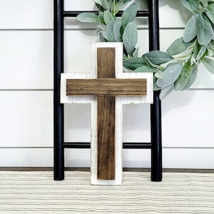 Wooden Cross, Cross Decor, Religious Decor, Baptism Gift, Rustic Wood Cross, Easter Decor, Rustic Cross Decor, Wood Cross For Wall