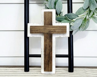 Wooden Cross, Cross Decor, Religious Decor, Baptism Gift, Rustic Wood Cross, Easter Decor, Rustic Cross Decor, Wood Cross For Wall