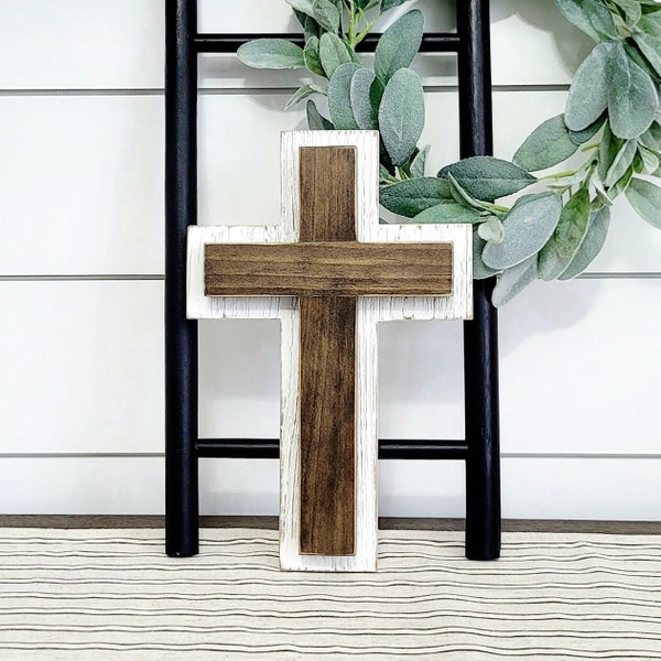 Wooden Cross, Cross Decor, Religious Decor, Baptism Gift, Rustic Wood Cross, Easter Decor, Rustic Cross Decor, Wood Cross For Wall