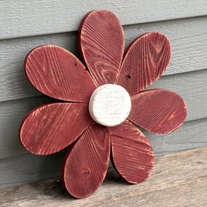 Rustic Wood Flower, Repurposed Wood Flower, Garden Flower, Wall Flower, Garden Decor, Wood Flower, Retro Wood Flower, Outdoor Wood Flower image 6