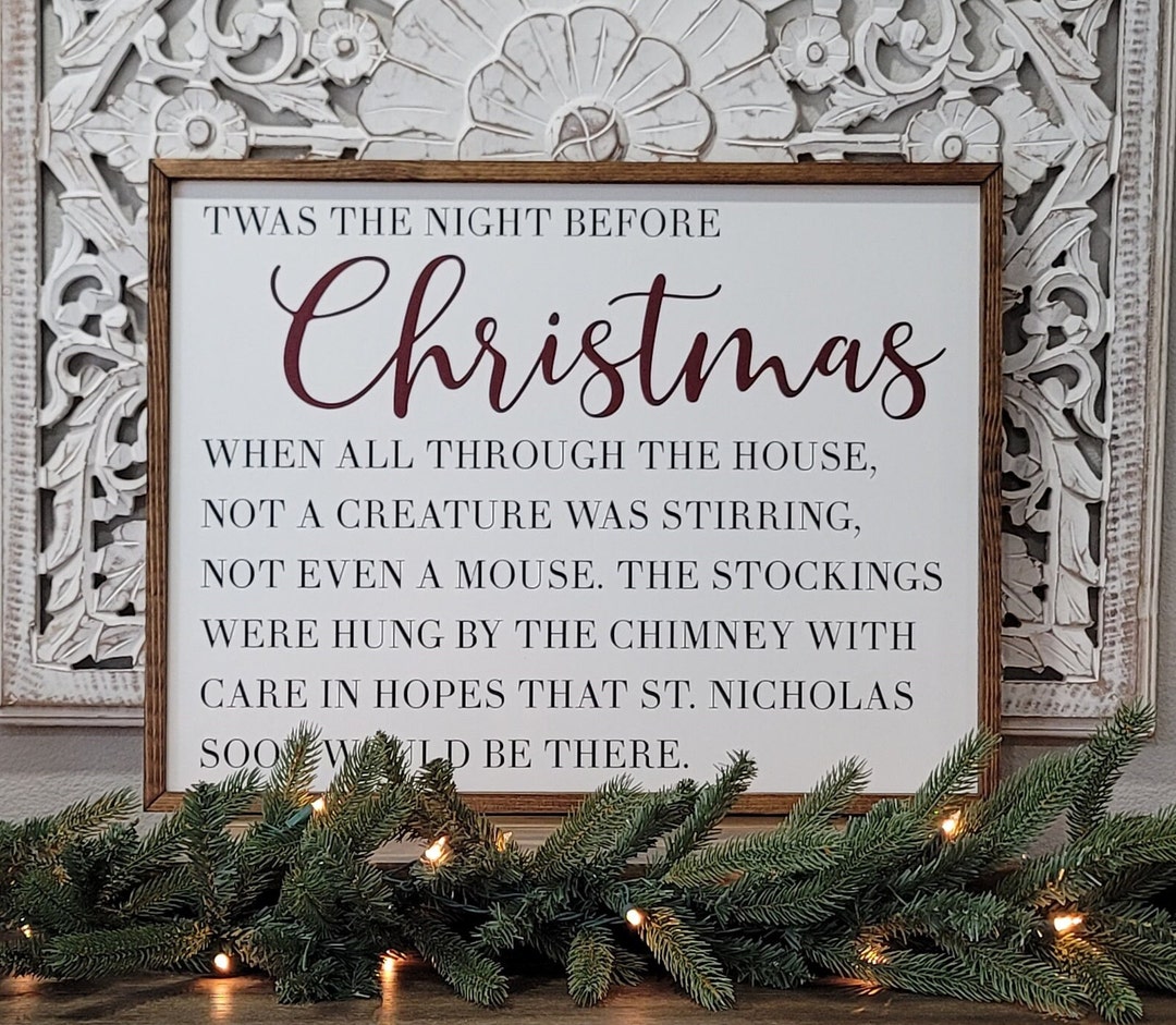 Twas the Night Before Christmas Wood Sign Christmas Wood - Etsy