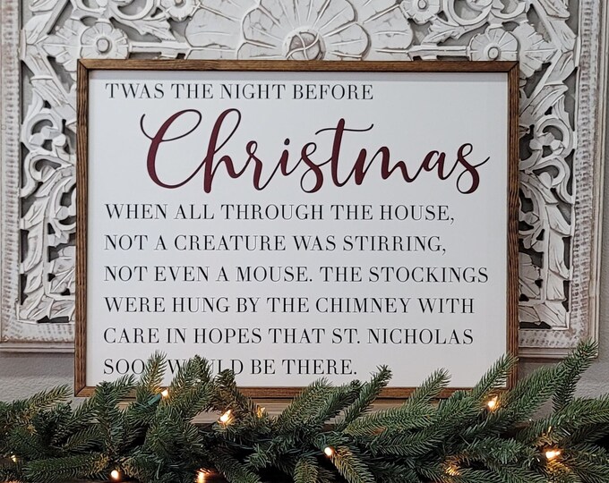 Twas the Night Before Christmas Wood Sign, Christmas Wood Sign ...