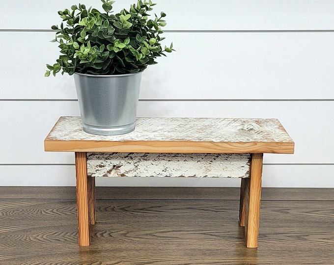 Rustic Wood Bench, Small Wood Bench, Wood Bench, Barnwood Bench ...