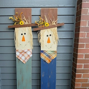 Scarecrow Porch Leaner Fall Porch Leaner Reclaimed Wood - Etsy