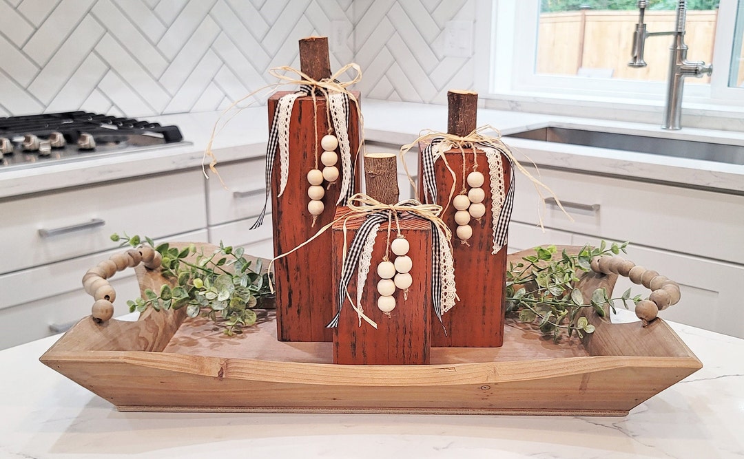 Wood Pumpkins, 4x4 Pumpkins, Wood Pumpkin Set, Fall Porch Decor, Rustic ...