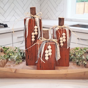 Wood Pumpkins, 4x4 Pumpkins, Wood Pumpkin Set, Fall Porch Decor, Rustic Wood Pumpkins, Block Pumpkins, Fall Decor