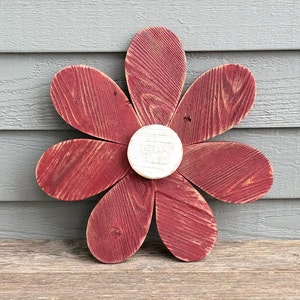 Rustic Wood Flower, Repurposed Wood Flower, Garden Flower, Wall Flower, Garden Decor, Wood Flower, Retro Wood Flower, Outdoor Wood Flower image 5