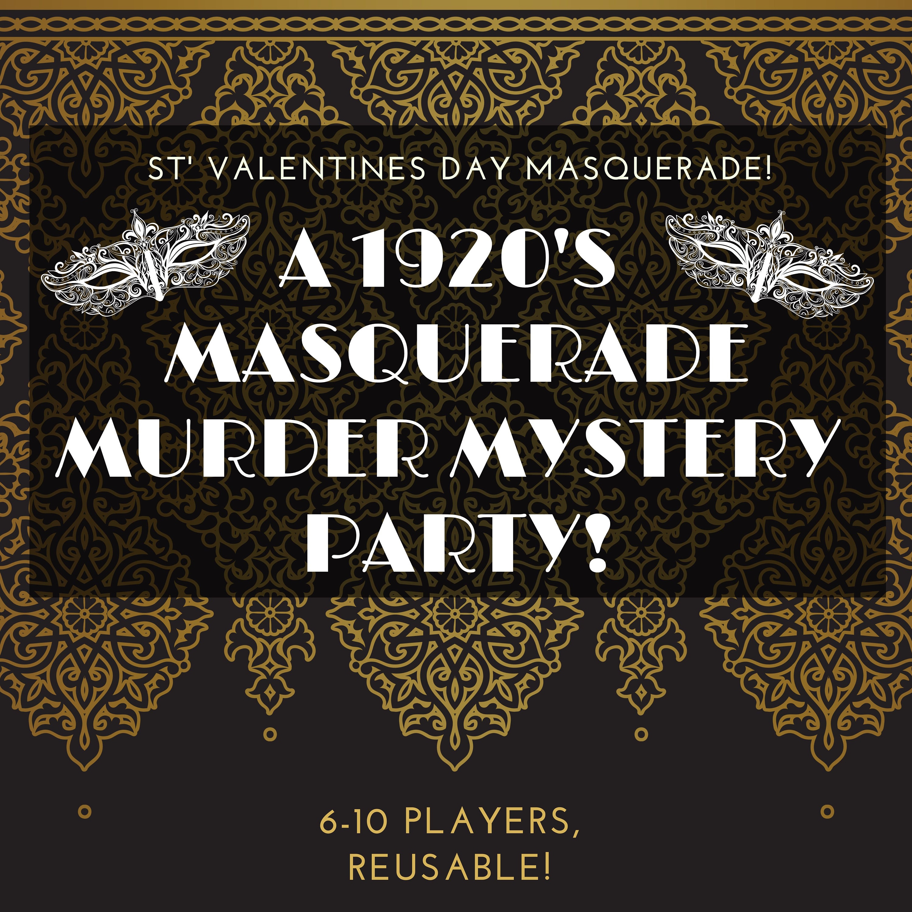 144 Piece 1920s Party Decorations, Murder Mystery Dinnerware Set