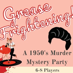 Grease Themed Murder Mystery Game/Adult Murder Mystery Party Kit/Instant Download/Murder Mystery Box/6-8 Characters/Reusable & Host Can Play