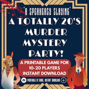 10-20 Players/20s Themed Murder Mystery Party Game/Speakeasy Murder Mystery Party Kit/Murder Mystery Box/Roaring 20s Murder Mystery Game/