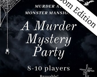 Monster themed Zoom Adult Murder Mystery Party/Clue Game/Instant Play/8-10 Players/Murder Mystery Box/Reusable/Murder Mystery Party Kit