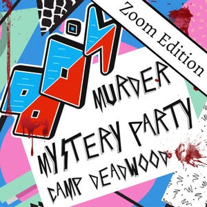 Juego de fiesta de misterio de asesinato con temática de los años 80/versión compatible con Zoom/kit de misterio de asesinato para 5 a 15 jugadores/juego de misterio de asesinato para adolescentes/disfraz de los años 80/compra instantánea