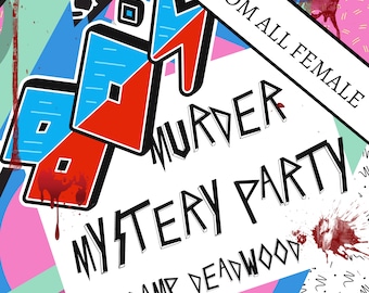 All Female 5-10 Player 80s Murder Mystery Party Game/1980s Dress/all girls Zoom 80's Party/Adult Murder Mystery Party/Murder Mystery Teens