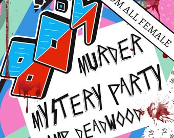 All Female 5-15 Player 80s Murder Mystery Party Game/1980s Dress/all girls Zoom 80's Party/Adult Murder Mystery Party/Murder Mystery Teens