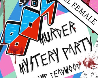 All Female 1980s Costume Murder Mystery Party/Murder Mystery Party for Teens/Adult Murder Mystery/Digital Download/5-10 Players/Role Playing