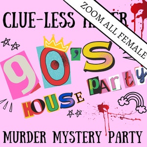 Vestido de los 90/Fiesta de Zoom de los 90 para niñas/Fiesta de misterio de asesinato para adultos/Caja de misterio de asesinato/Descarga digital/Misterio de asesinato/5-10 jugadores/Juego de rol