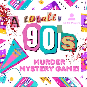 10-20 Players/90s Themed Murder Mystery/Adult Murder Mystery Party Kit/Murder Mystery Box/90s Murder Mystery Game/Role Playing Game