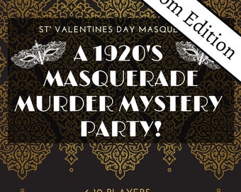 1920s Dress Speakeasy Murder Mystery Party Game/Zoom Adult Murder Mystery Party/Murder Mystery Box/Instant Download/Engagement Party Game