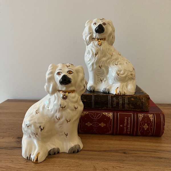 Small 5.5” Staffordshire Wally Dog - Beswick Spaniel - 1378-6 - Royal Doulton Mantle pair of Dogs -  Made In England - with label