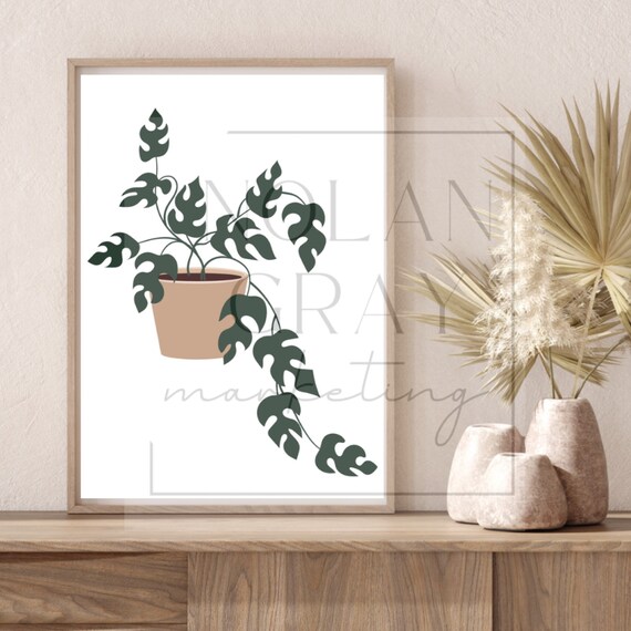 Minimalist Plant Wall Art Print Etsy