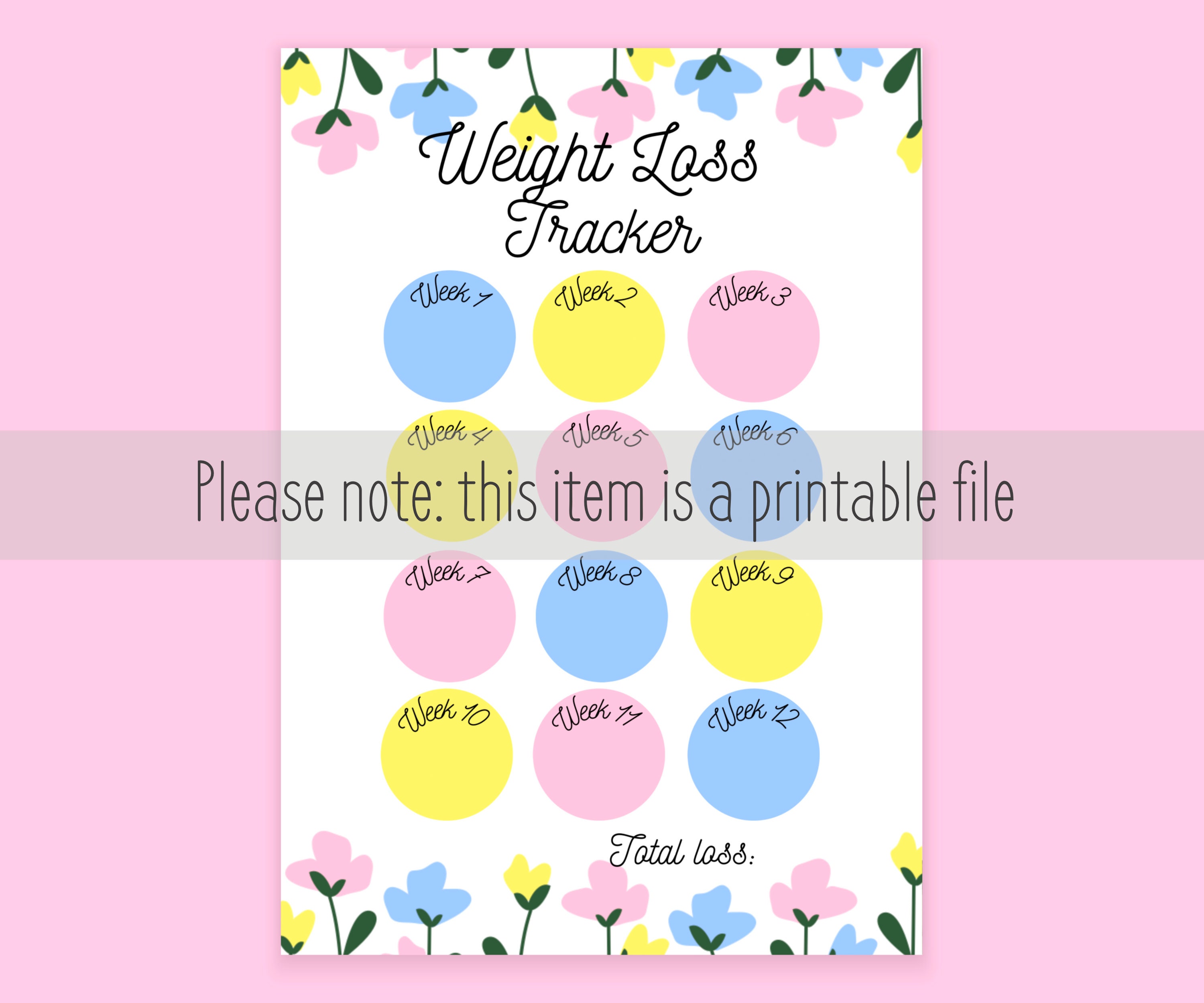 Calendars & Planners Paper & Party Supplies Goal Tracker Weekly Weigh