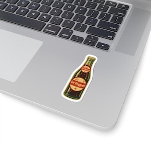 Dr Pepper Laptop Sticker - Kiss-Cut Stickers, Peel and Stick Decal, Waterproof Vinyl Sticker, Bottle Logo Art, Pop Soda Drink Label