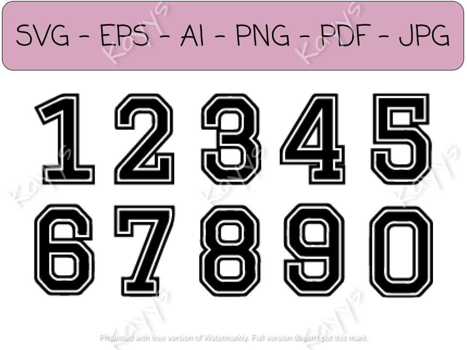 Jersey Numbers Sports Graphic SVG Cricut Silhouette Cut File - Etsy