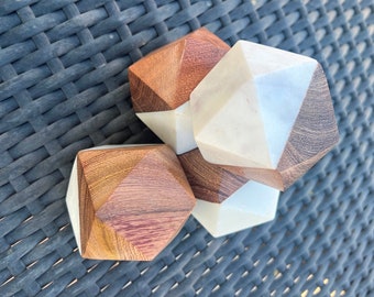 White Marble and Mango Wood aper weight Set of 4, natural marble paper weight positive energy, marble wood paper weight, marble gift item