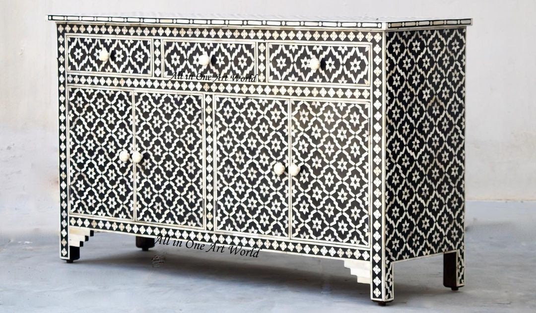 Arctic Bone Inlay Sideboard Black Bone Inlay Black Bone Inlay