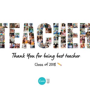 Personalized Teacher Photo Collage Gift (Digital Download)