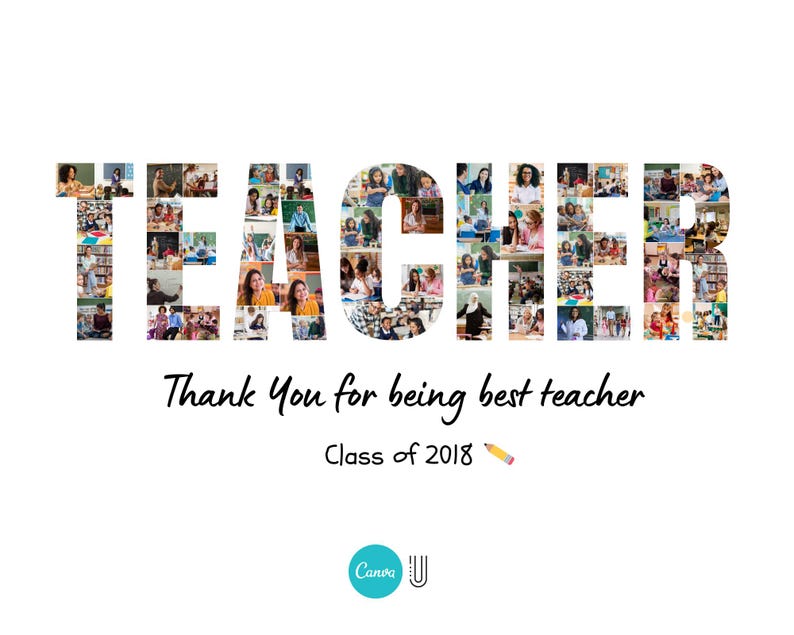 Personalized Teacher Photo Collage Gift (Digital Download)