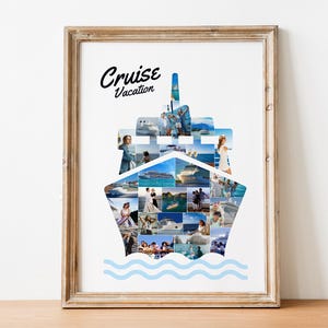 Cruise Photo Collage Canva Template Vacation Keepsake DIY Travel Photo Frame Printable Cruise Collage