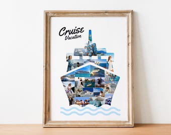 Cruise Photo Frame Canva Template Family Cruise Collage Travel Art Gift Printable Cruise Keepsake Anniversary Gift