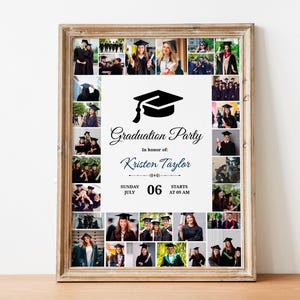 Class of 2026 Graduation Collage, Graduation Poster, Grad Welcome Sign, Senior Photo Gift, Photo Board Sign, Grad Party Decor,Canva Template