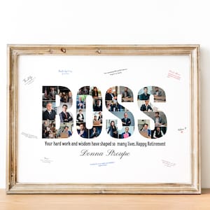 Personalized Boss Photo Collage: Retirement, Birthday Gift (Digital File)