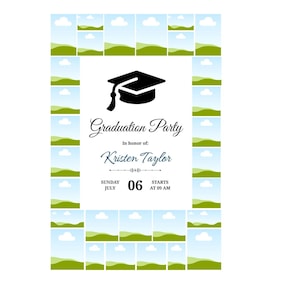 Class of 2026 Graduation Collage, Graduation Poster, Grad Welcome Sign, Senior Photo Gift, Photo Board Sign, Grad Party Decor,Canva Template