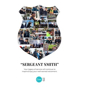 Police Photo Collage Gift: Custom Retirement Keepsake (Digital File)