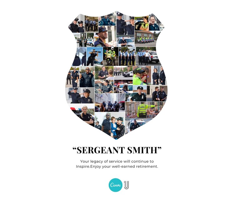 Police Photo Collage Gift: Custom Retirement Keepsake (Digital File)