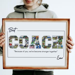 Personalized Coach Photo Collage Template: Sport Gift (Digital File)