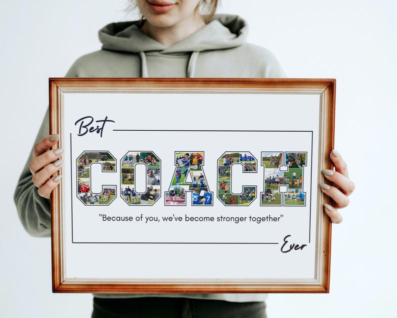 Personalized Coach Photo Collage Template: Sport Gift (Digital File)