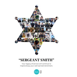 Sheriff Badge Photo Collage: Custom Law Enforcement Retirement Gift (Digital File)