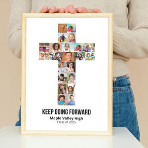 Cross Photo Collage Template: Graduation Keepsake (Canva Editable)