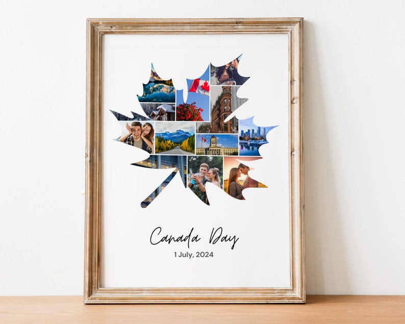 Canada Maple Leaf Photo Collage: Custom Travel Art (Digital Download)