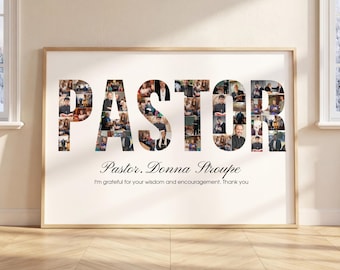 Collage di foto del pastore, regalo per l'anniversario dei giovani, 5 anni di ministero pastorale, ringraziamento al pastore, regalo personalizzato per anniversario e compleanno del marito.