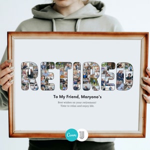 Custom Retirement Photo Collage Gift (Digital File)
