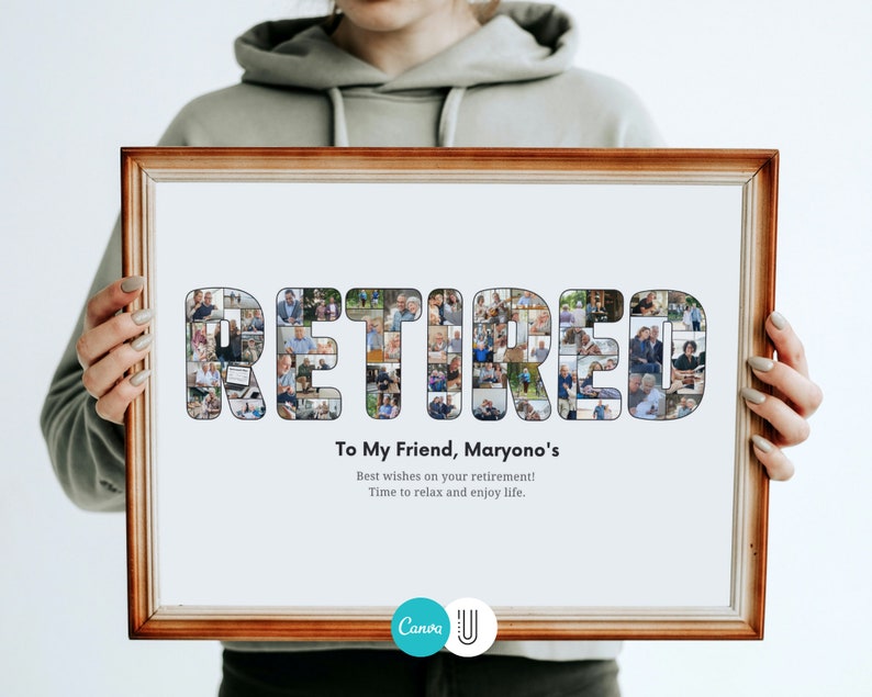 Custom Retirement Photo Collage Gift (Digital File)
