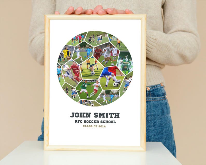 Soccer Ball Photo Collage: Canva Football Gift (Digital File)